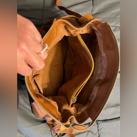 TOD’S leather purse bag Vintage brown camel - Picture 7 of 12